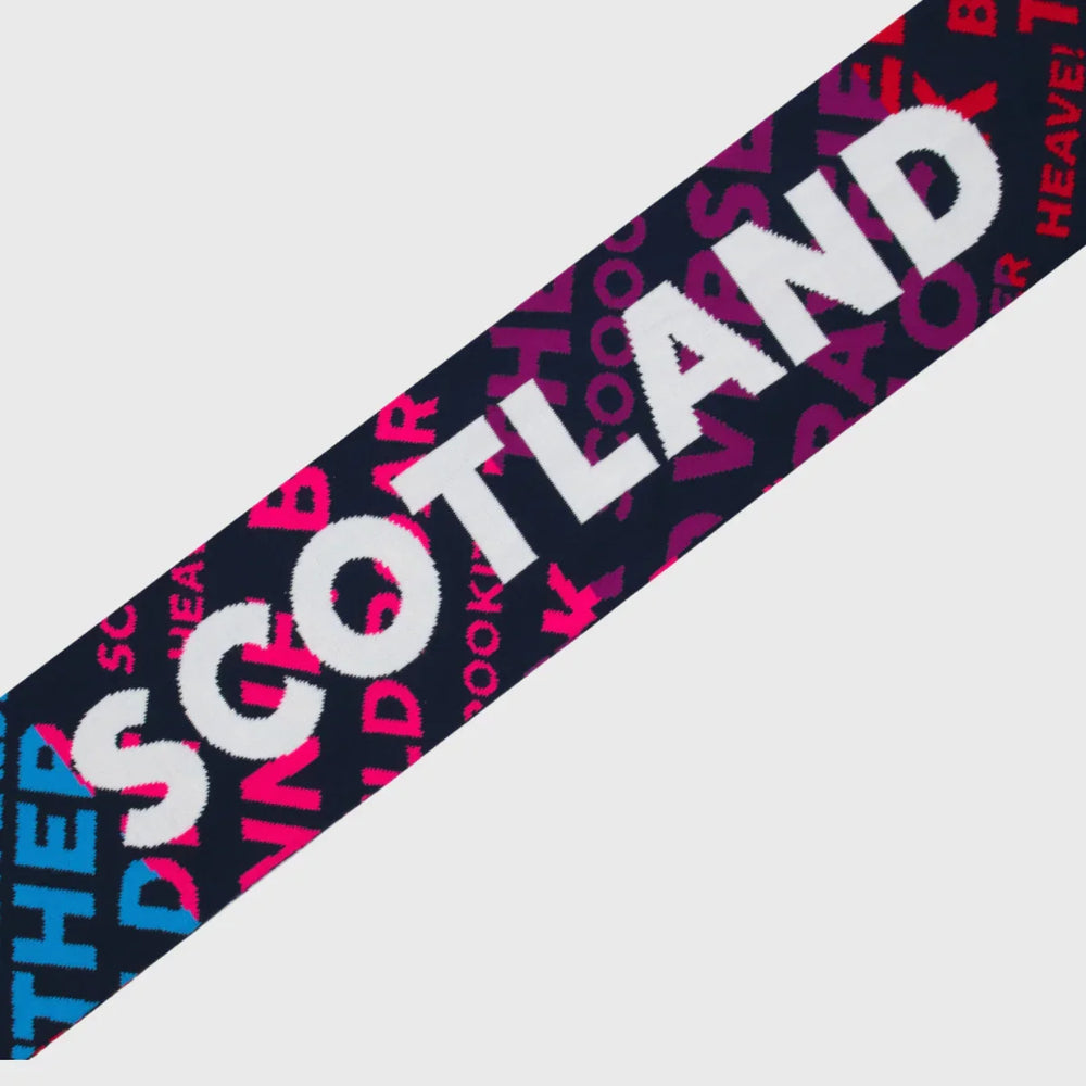 Macron Scotland Rugby Words Scarf Navy 2025/26 - Rugbystuff.com