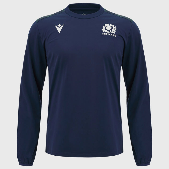 Macron Scotland Rugby Kid's Crew Sweatshirt Blurple/Tartan - Rugbystuff.com