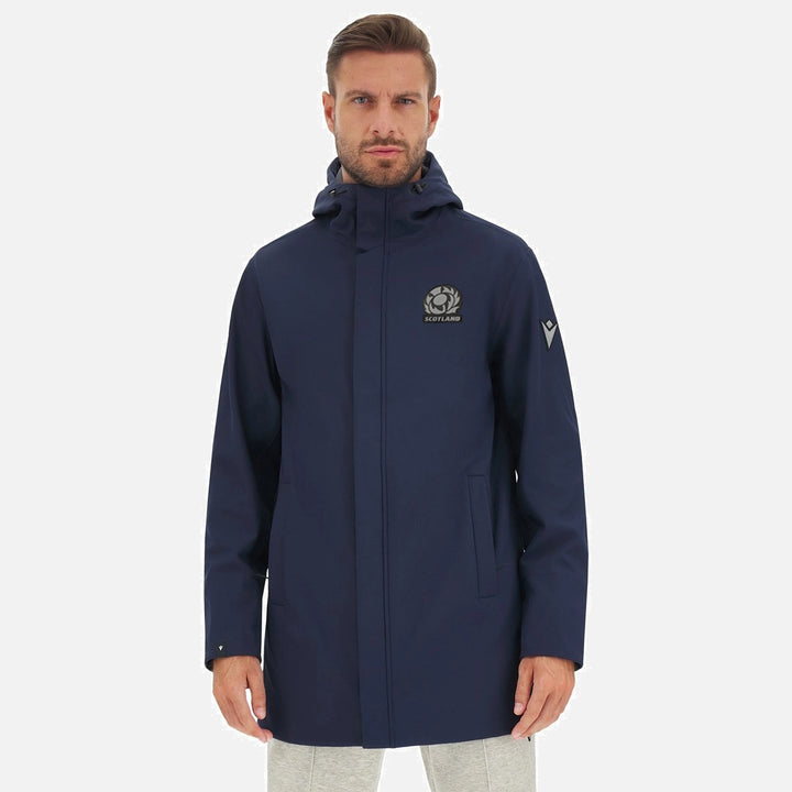 Macron Scotland Rugby Men's Livigno Athleisure Jacket Navy - Rugbystuff.com