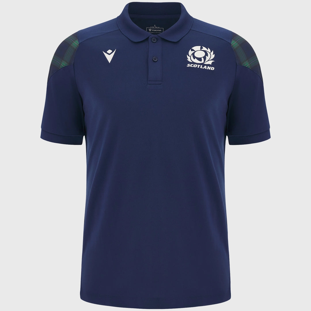 Macron Scotland Rugby Polo Shirt Blurple/Tartan - Rugbystuff.com