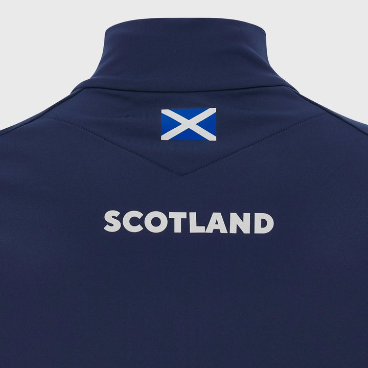 Macron Scotland Rugby Kid's Performance 1/4 Zip Top Blurple/Tartan - Rugbystuff.com