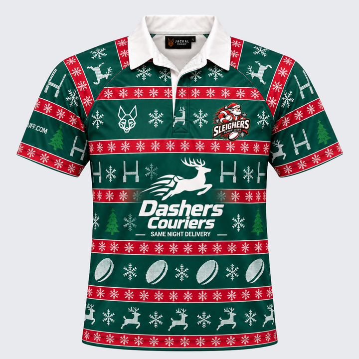Jackal Kid's Sleighers Rugby Club Christmas Rugby Shirt