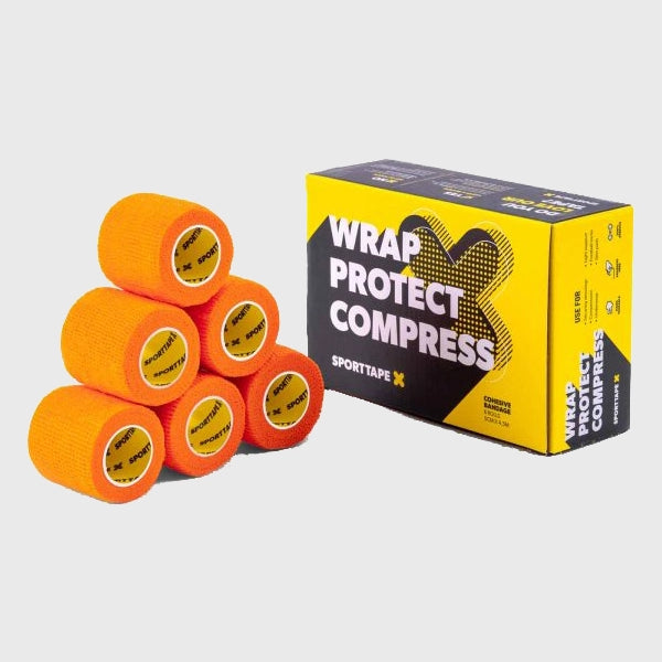 SportTape 5cm x 4.5m Sock Wrap Orange - Rugbystuff.com