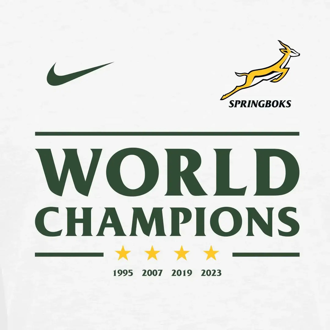 Springbok Stuff Nike Springboks Men's Rugby World Cup 2023 Winners Tee White ...