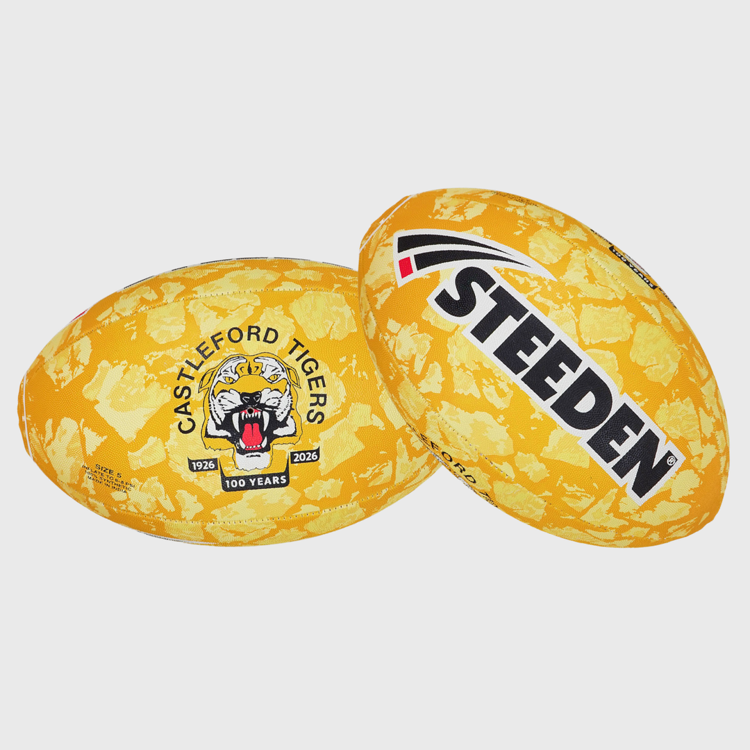 Steeden Castleford Tigers Home Supporters Rugby Ball - Rugbystuff.com
