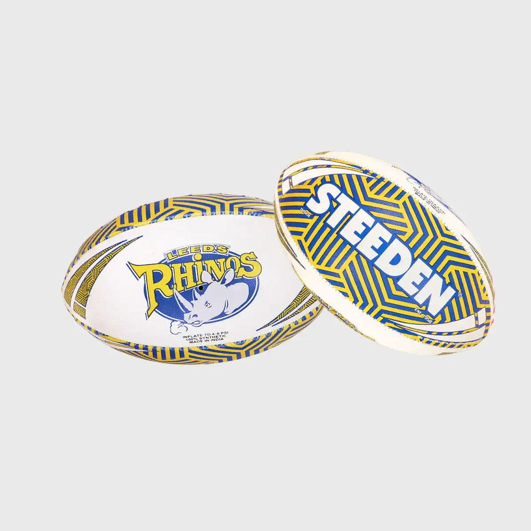Steeden Leeds Rhinos Geo Supporters 11" Midi Rugby Ball - Rugbystuff.com