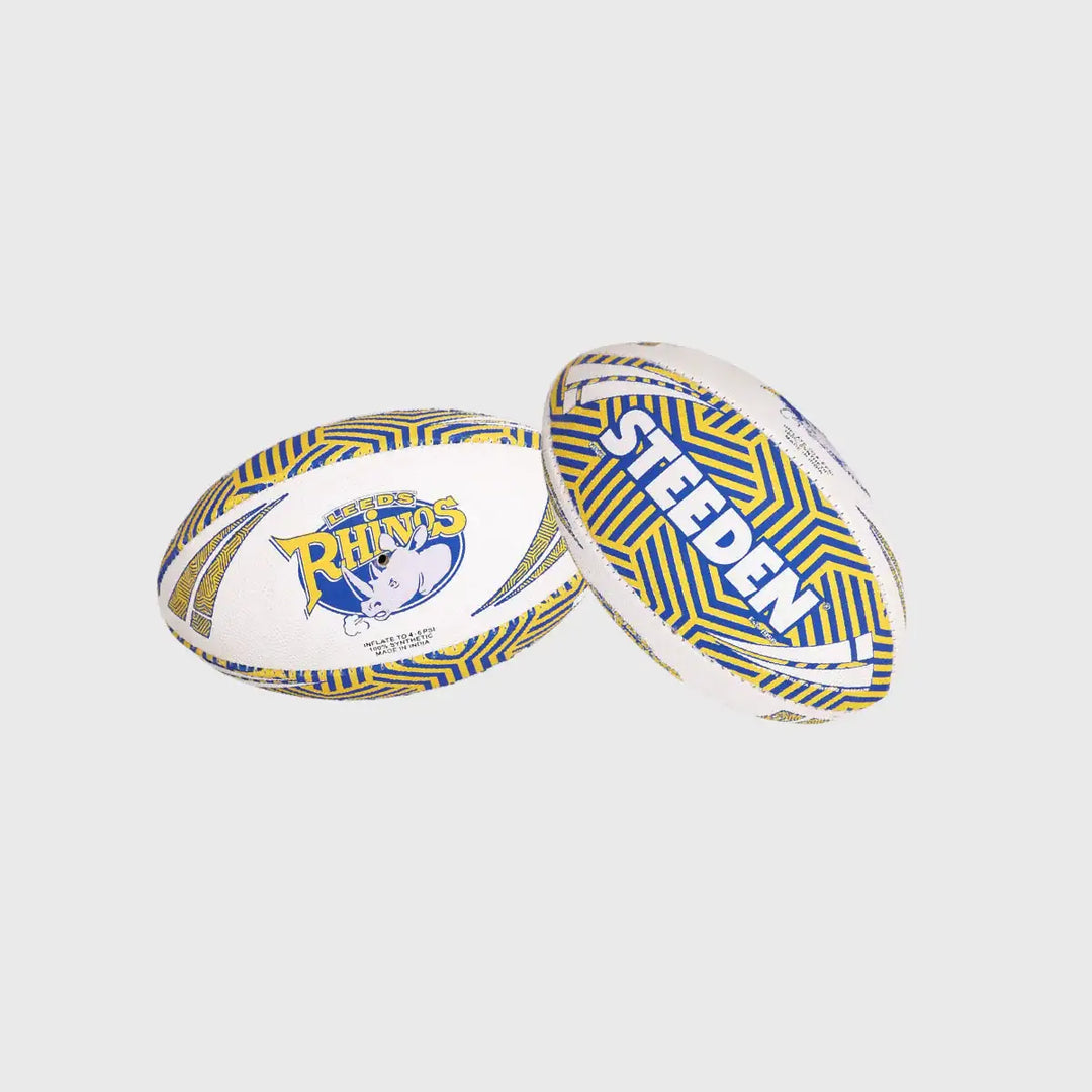 Steeden Leeds Rhinos Geo Supporters 6" Mini Rugby Ball - Rugbystuff.com
