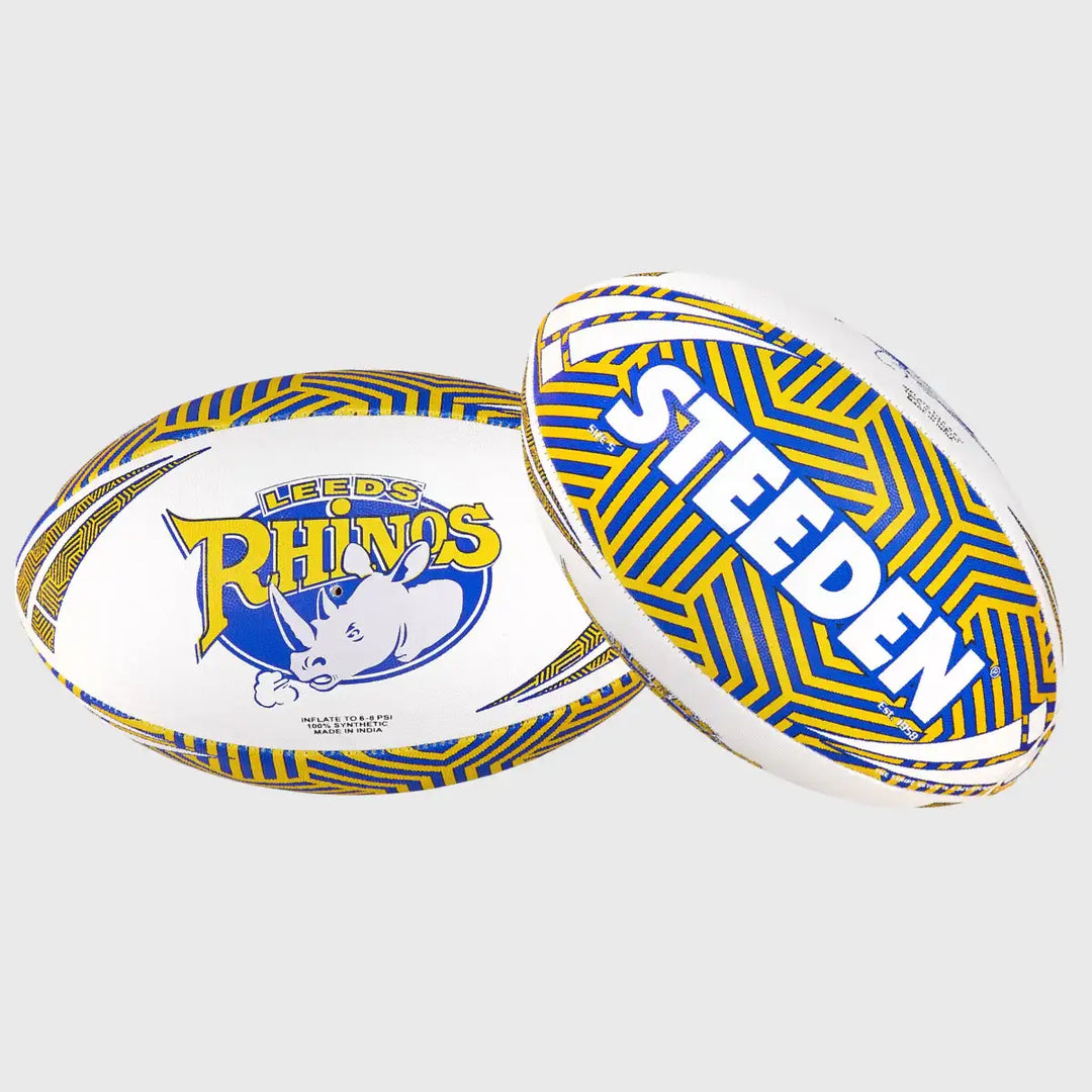 Steeden Leeds Rhinos Geo Supporters Rugby Ball - Rugbystuff.com