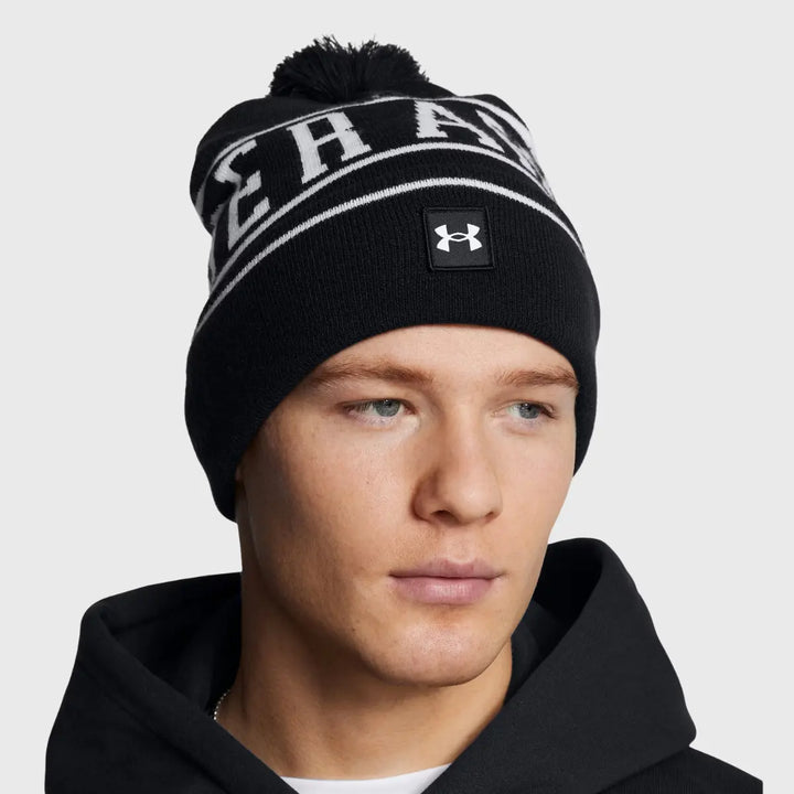 Under Armour Halftime Pom Beanie Black - Rugbystuff.com