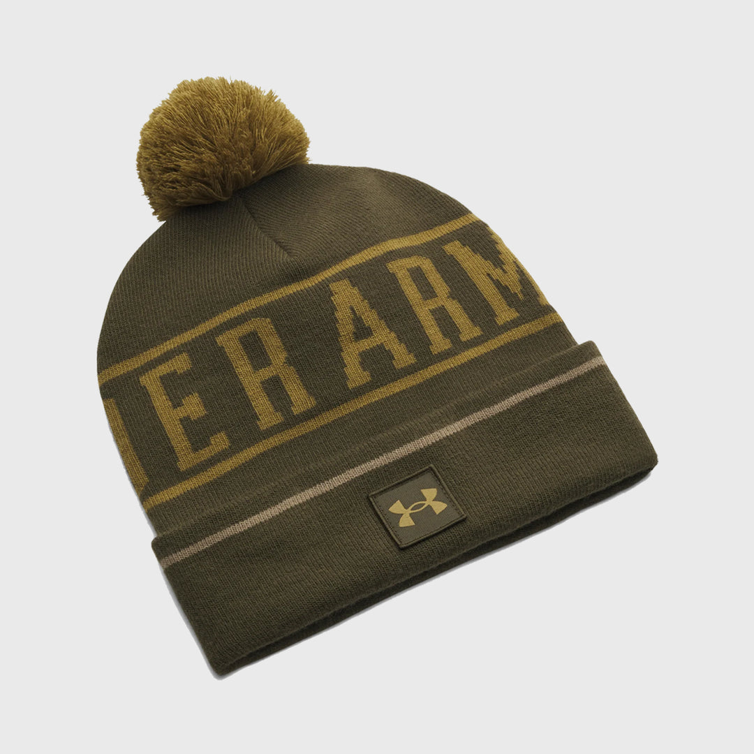 Under Armour Halftime Pom Beanie Expedition Green - Rugbystuff.com