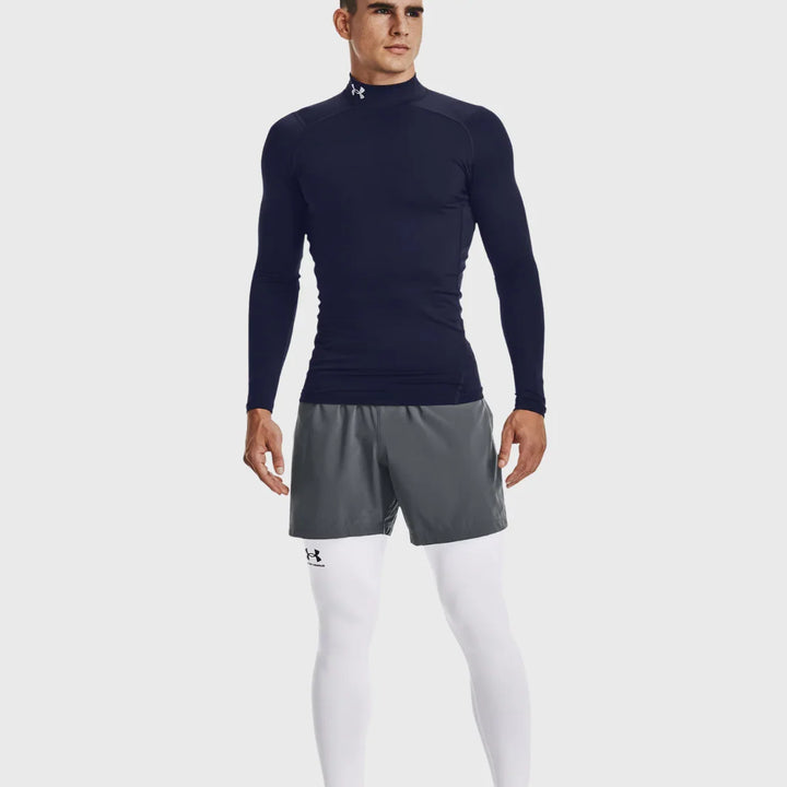 Under Armour ColdGear Men's Compression Mock Long Sleeve Navy - Rugbystuff.com
