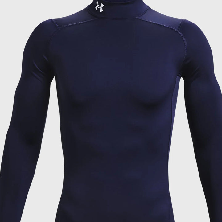 Under Armour ColdGear Men's Compression Mock Long Sleeve Navy - Rugbystuff.com