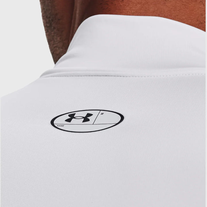 Under Armour ColdGear Men's Compression Mock Long Sleeve White - Rugbystuff.com