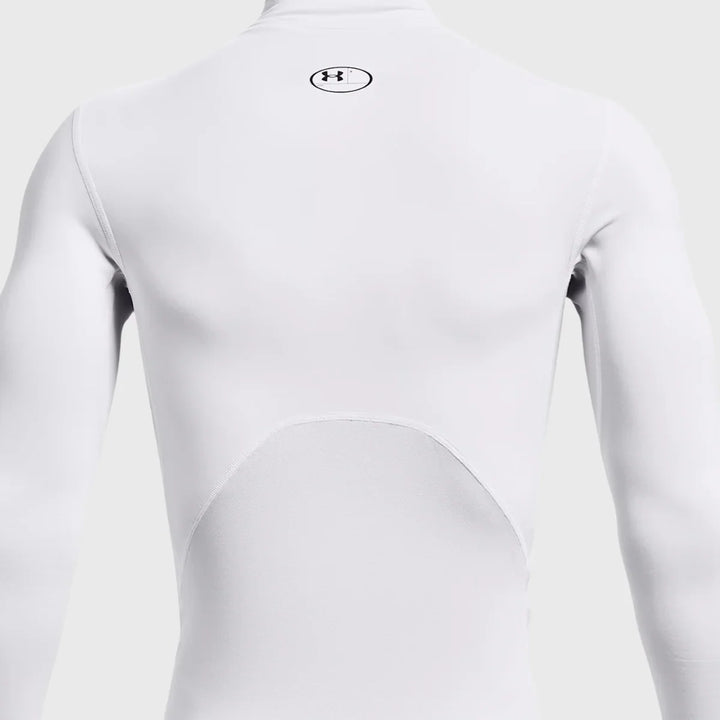 Under Armour ColdGear Men's Compression Mock Long Sleeve White - Rugbystuff.com