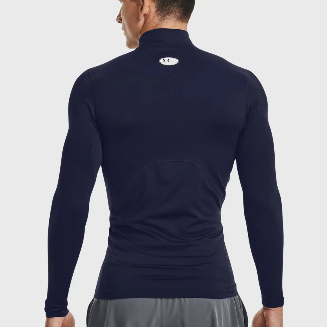 Under Armour ColdGear Men's Compression Mock Long Sleeve Navy - Rugbystuff.com