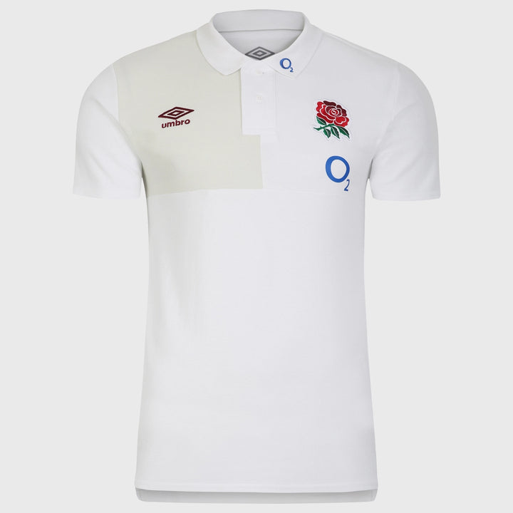Umbro England Rugby Men's Polo Shirt White - Rugbystuff.com