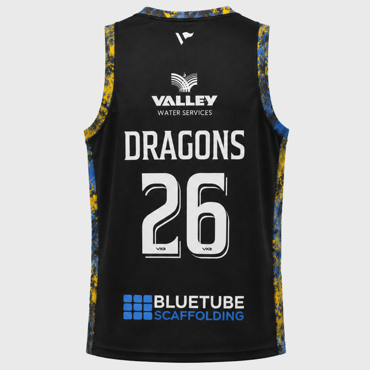 VX3 Dragons Elite Basketball Vest Black/Royal/Gold 2026/27