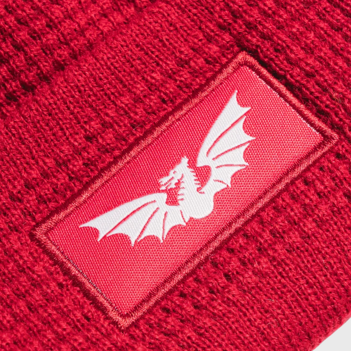 VX3 Scarlets Bobble Beanie Hat Red/White 2025/26 - Rugbystuff.com