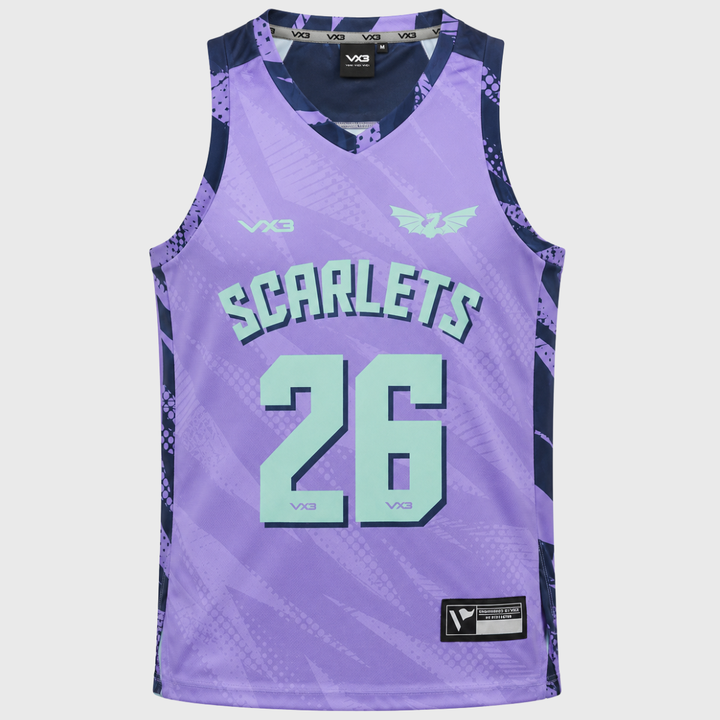 VX3 Scarlets Elite Basketball Vest Dusted Peri/Navy/Bright Mint 2026/27