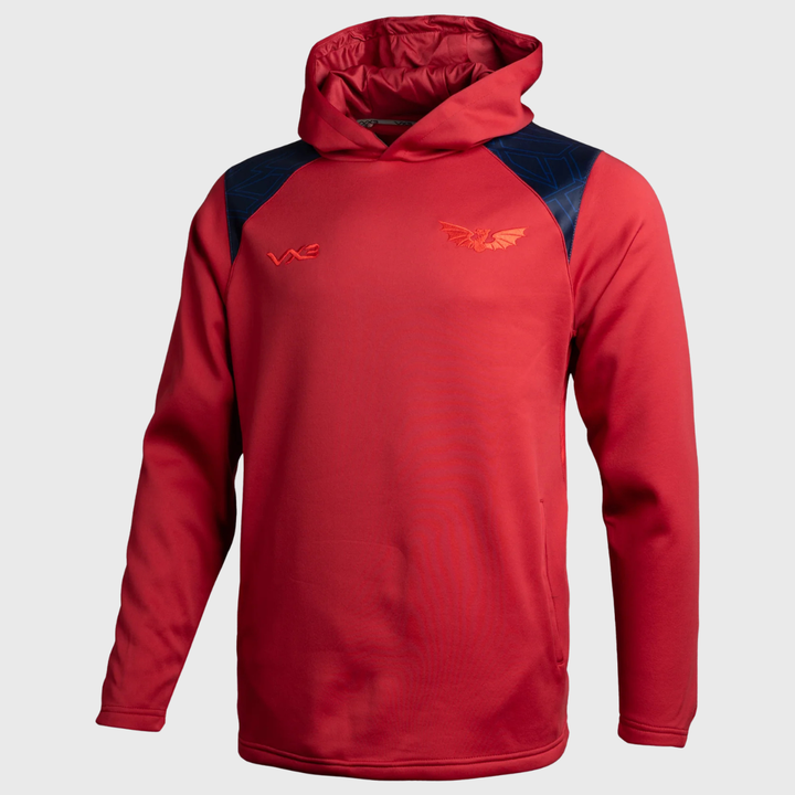 VX3 Scarlets Vertex Training Hoody Red/Navy 2025/26 - Rugbystuff.com