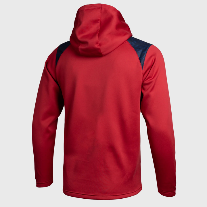 VX3 Scarlets Vertex Training Hoody Red/Navy 2025/26 - Rugbystuff.com