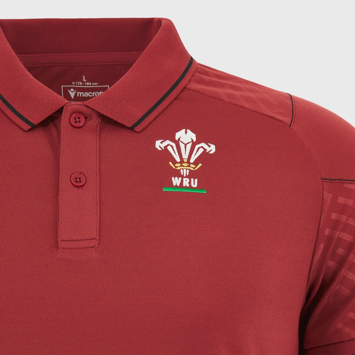 Macron Wales Rugby Polo Shirt 2023/24 Red - Rugbystuff.com
