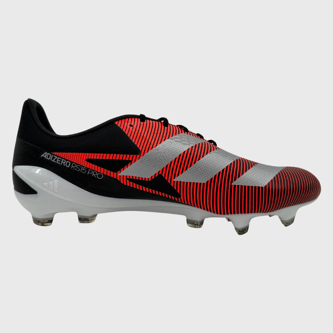 Adidas Adizero RS15 Pro FG Rugby Boots Black/Red - Rugbystuff.com