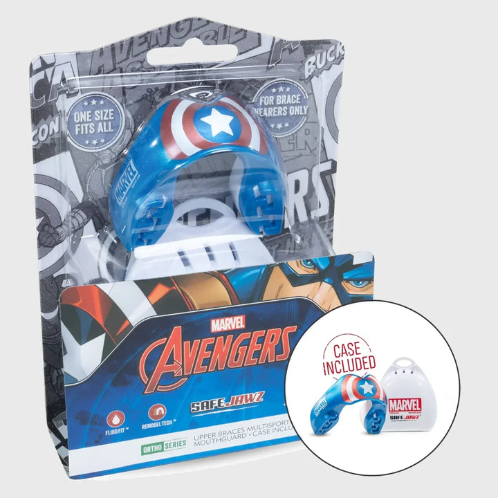 Safejawz Marvel Captain America Ortho Braces Mouthguard - Rugbystuff.com