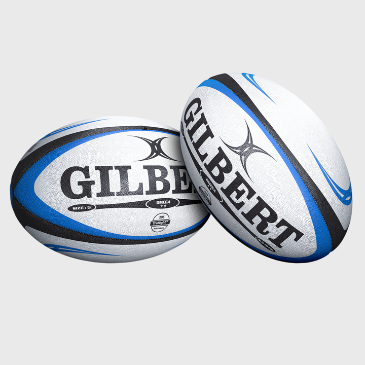 Gilbert Omega Match Rugby Ball Blue/Black - Rugbystuff.com