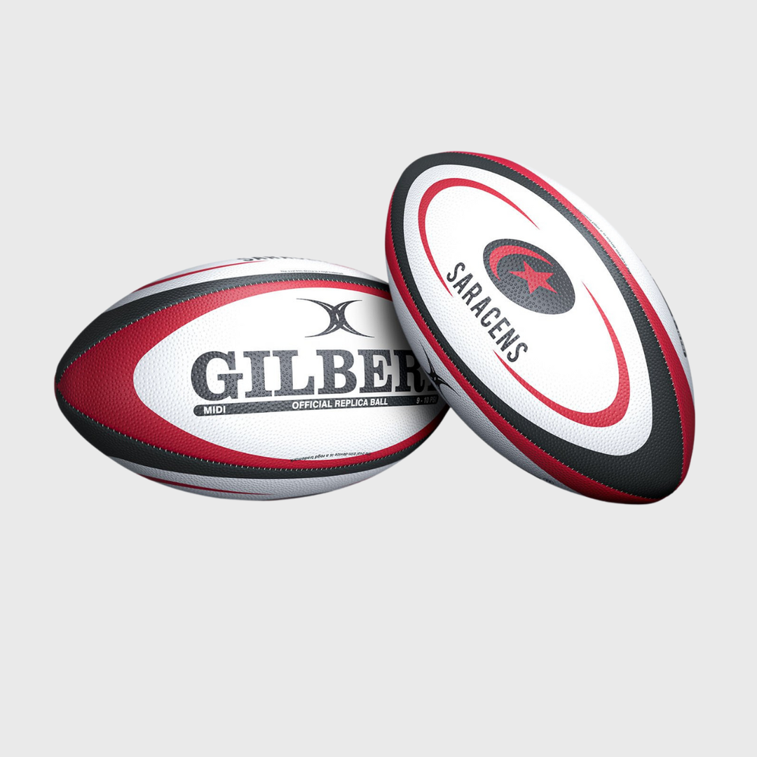 Gilbert Saracens Replica Midi Rugby Ball - Rugbystuff.com