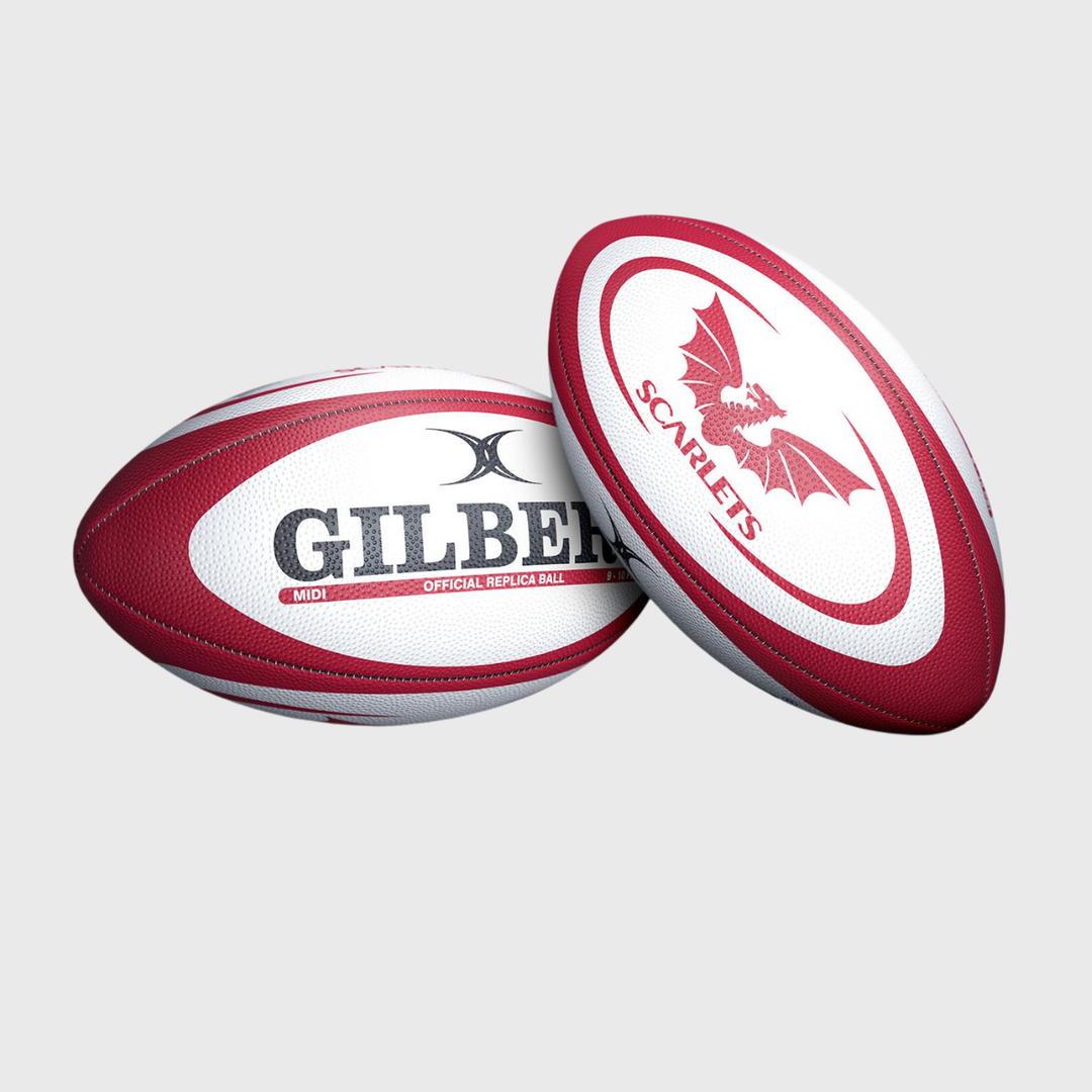 Gilbert Scarlets Replica Midi Rugby Ball - Rugbystuff.com