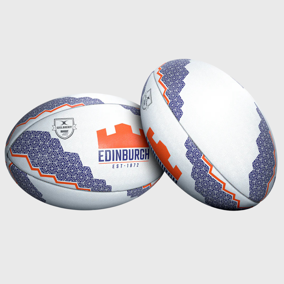 Gilbert Edinburgh Supporter Rugby Ball White/Navy/Orange - Rugbystuff.com