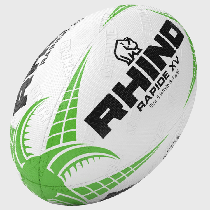 Rhino Rapide XV Training Rugby Ball White - Rugbystuff.com