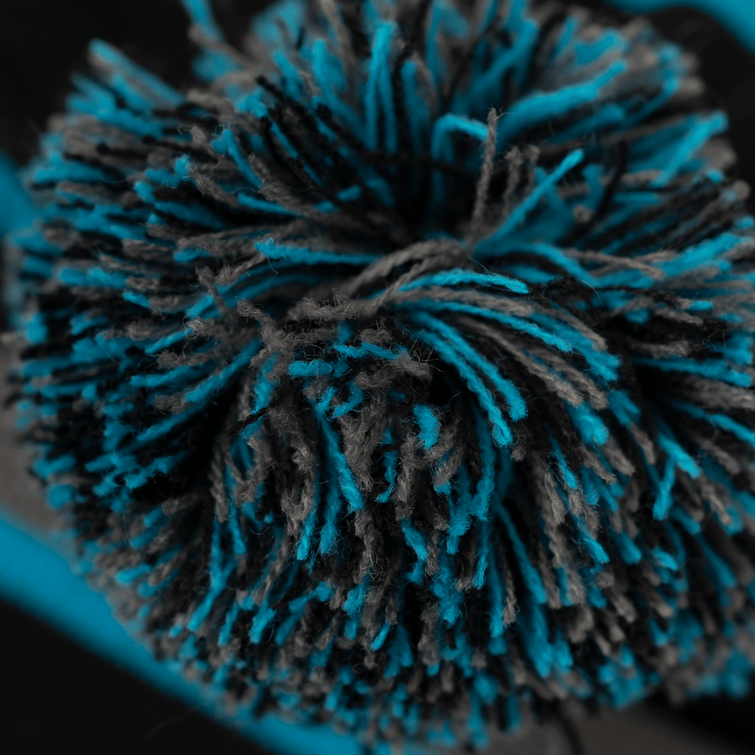 OddBalls Bobble Beanie Hat Black/Grey/Sky