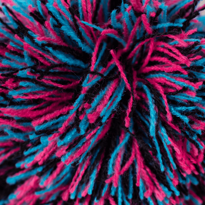 OddBalls Bobble Beanie Hat Black/Cyan/Magenta