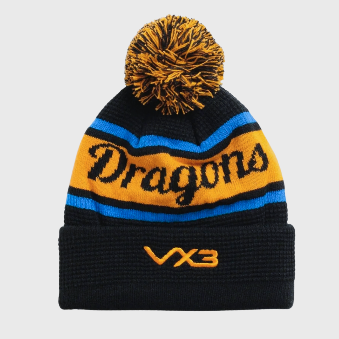 VX3 Dragons Bobble Beanie Hat Dusted Black/Gold 2026/27