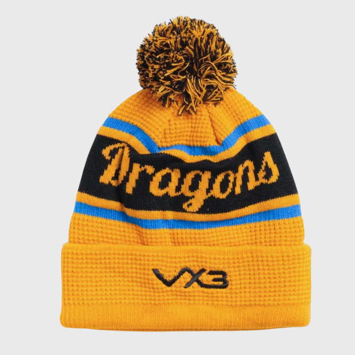 VX3 Dragons Bobble Beanie Hat Gold/Black 2026/27