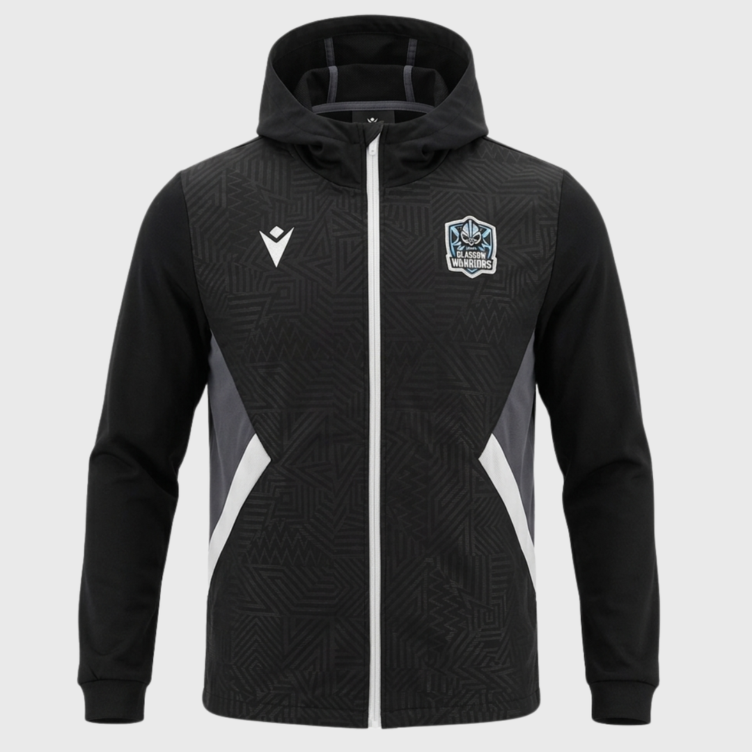Macron Glasgow Warriors Rugby Full Zip Anthem Jacket 2024/25 - Rugbystuff.com