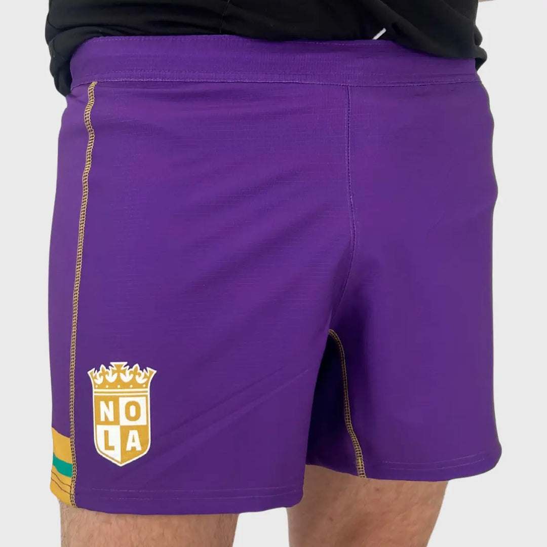 Macron NOLA Gold MLR Away Rugby Shorts 2025 - Rugbystuff.com