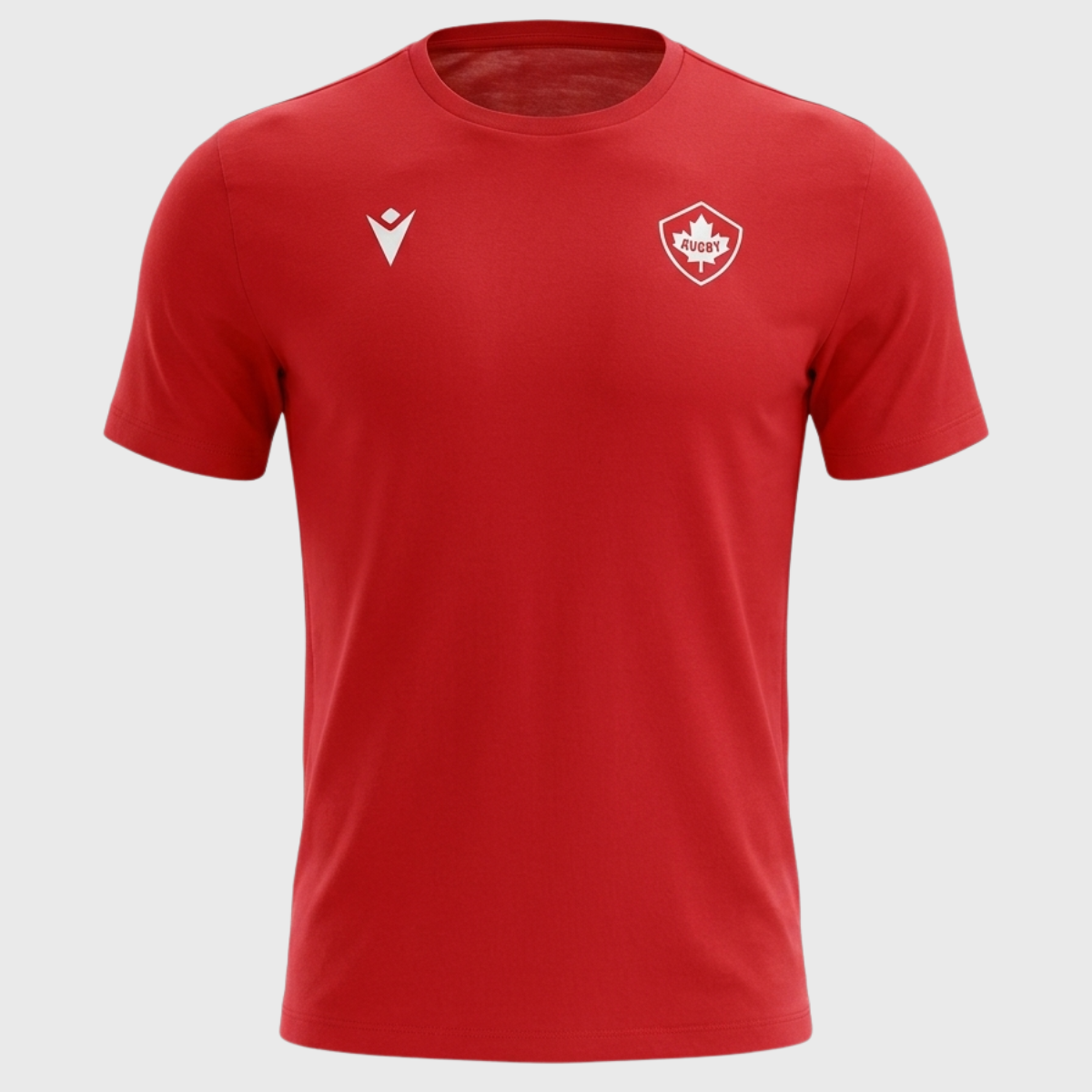 Macron Canada Rugby Travel Cotton Tee Red 2025/26 - Rugbystuff.com