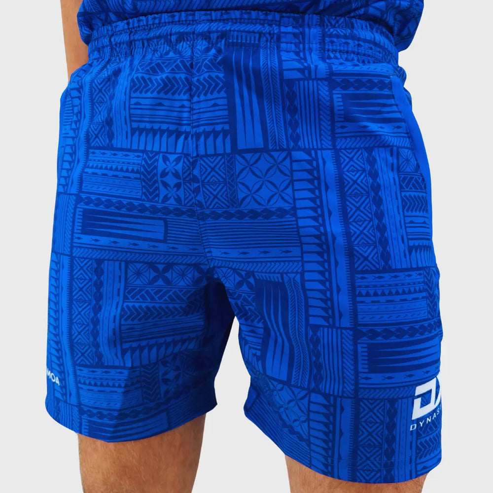 Dynasty Lakapi Samoa Men's Gym Short Blue - Rugbystuff.com