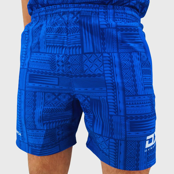 Dynasty Lakapi Samoa Men's Gym Short Blue - Rugbystuff.com