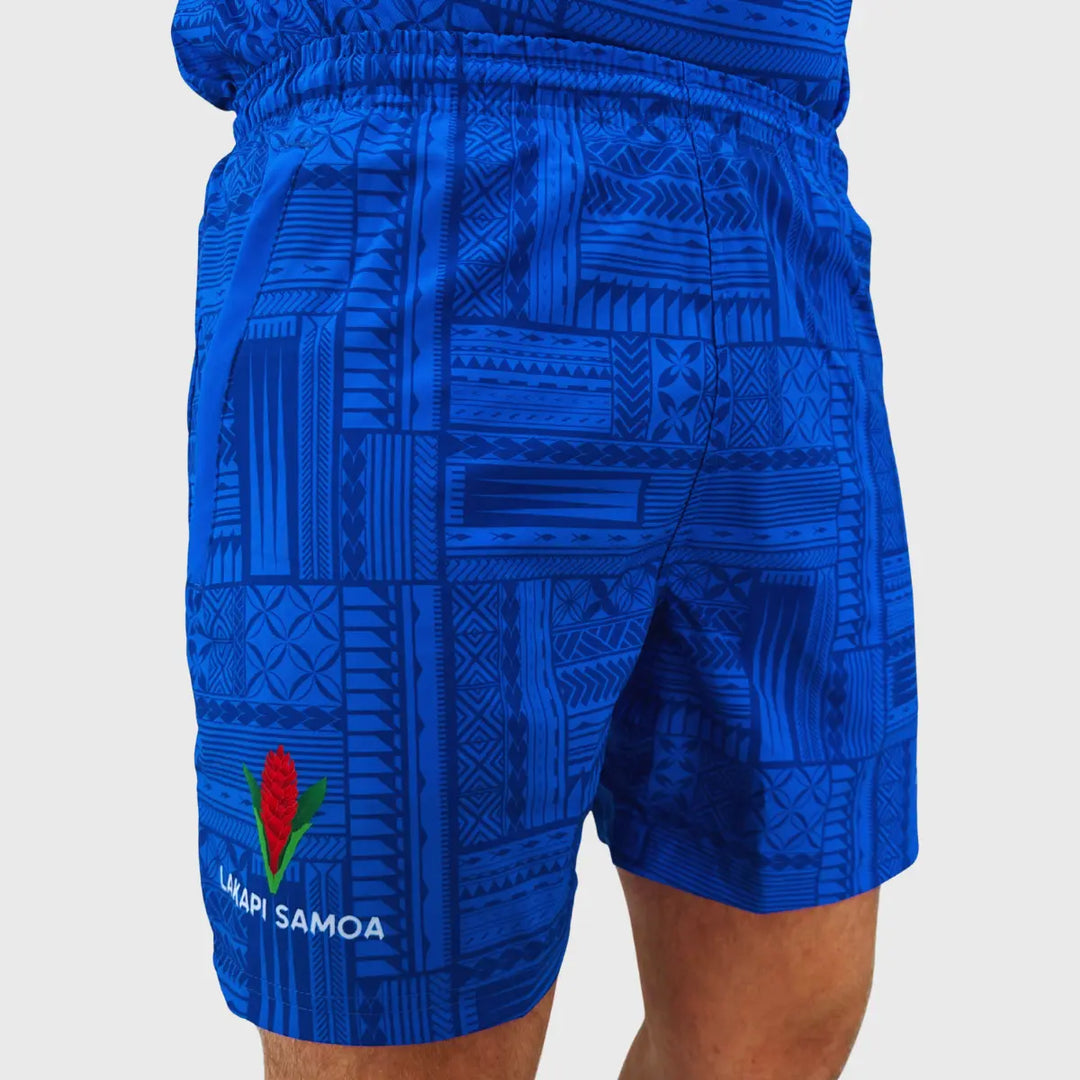 Dynasty Lakapi Samoa Men's Gym Short Blue - Rugbystuff.com