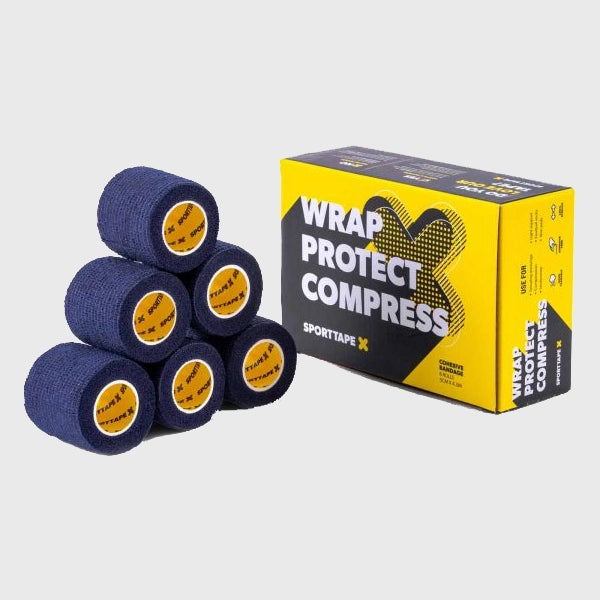 SportTape 5cm x 4.5m Sock Wrap Navy Blue - Rugbystuff.com