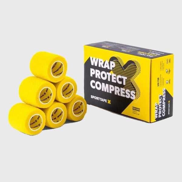 SportTape 5cm x 4.5m Sock Wrap Yellow - Rugbystuff.com