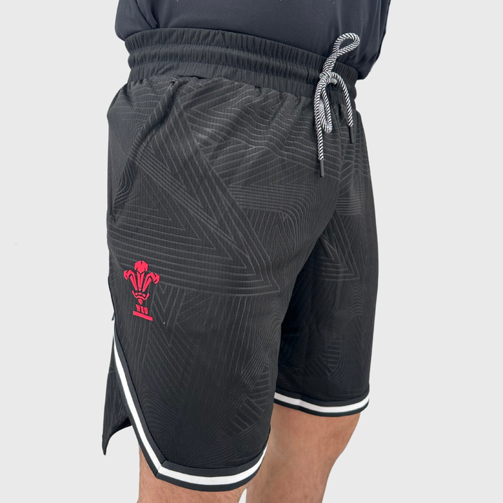 Macron Wales Rugby Player Basketball Shorts Black 2025/26