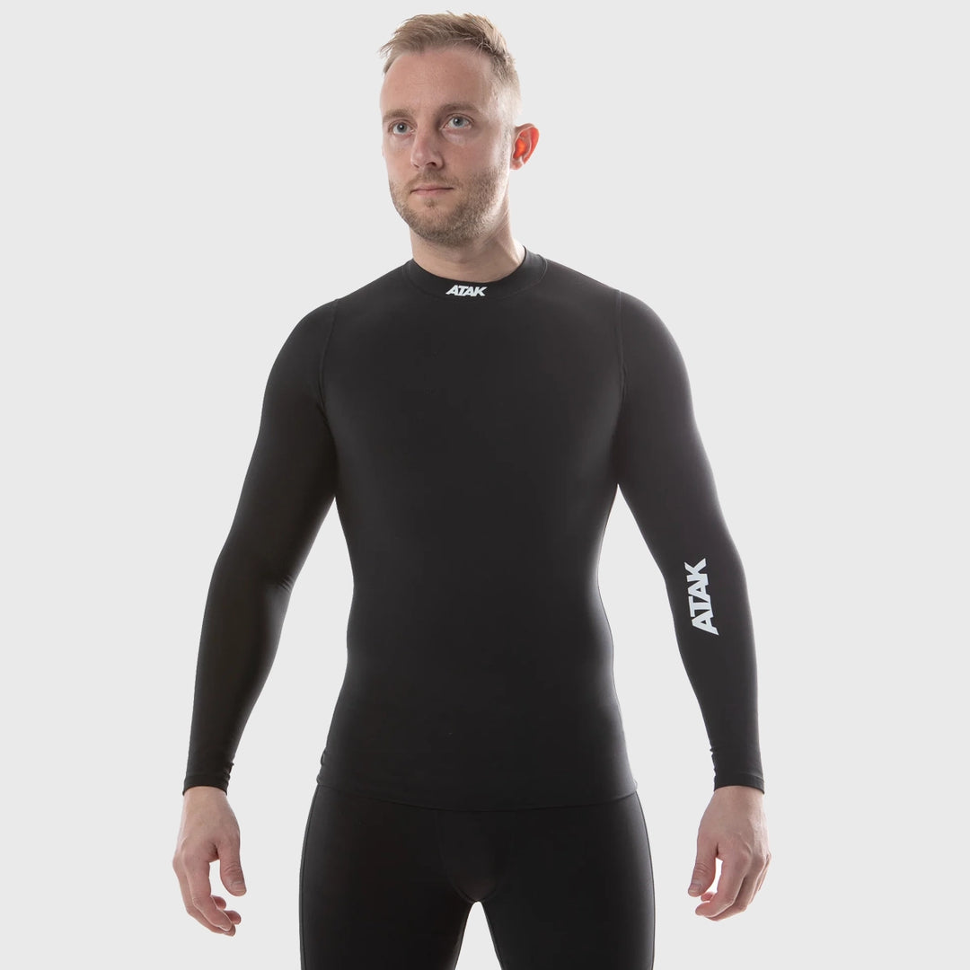 Atak Sports Unisex Long Sleeve Compression Top Black - Rugbystuff.com