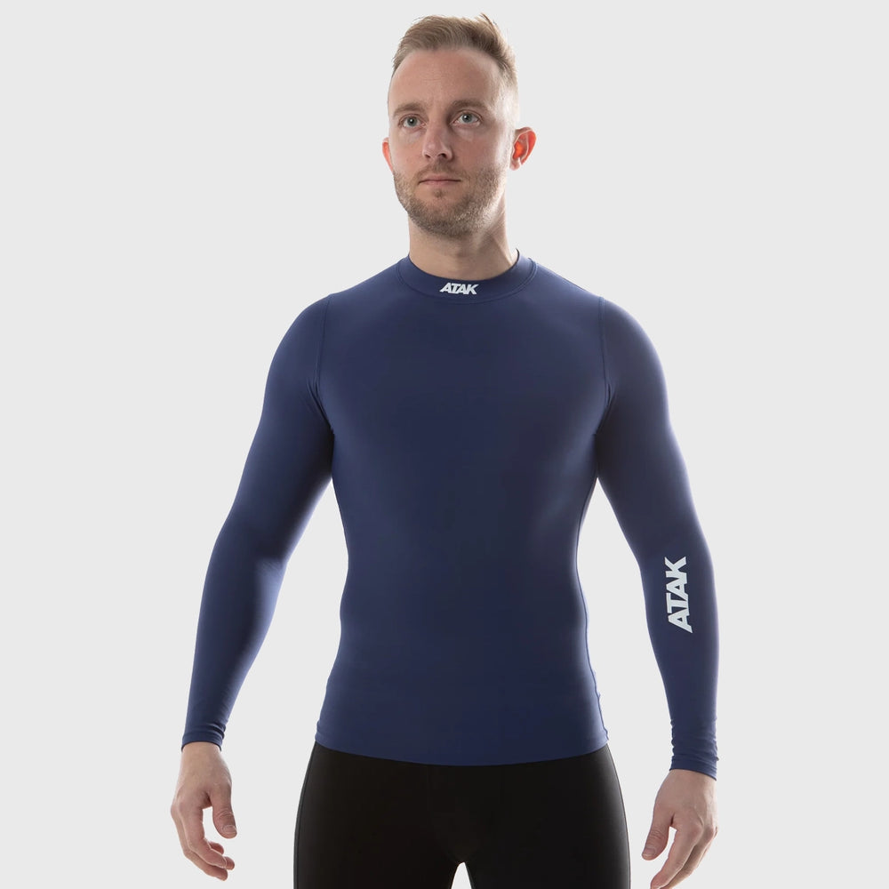 Atak Sports Unisex Long Sleeve Compression Top Navy - Rugbystuff.com