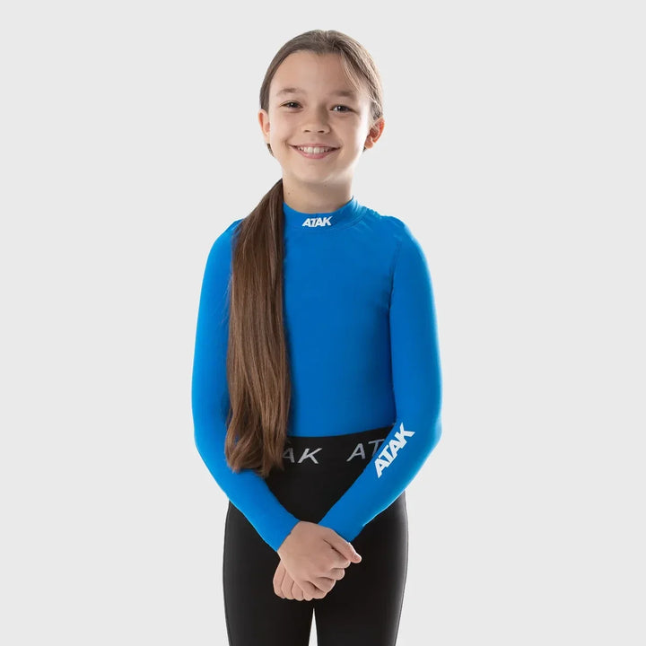 Atak Sports Kid's Long Sleeve Compression Top Royal - Rugbystuff.com