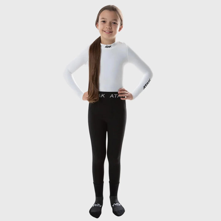 Atak Sports Kid's Long Sleeve Compression Top White - Rugbystuff.com